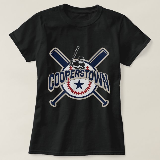 Cooperstown New York Baseball Game Family Vacation T-Shirt (Design Front)