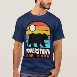 Cooperstown New York Bear Bear Retro Sunset T-Shirt