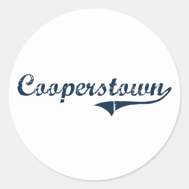 Cooperstown New York Classic Design Round Sticker (Front)