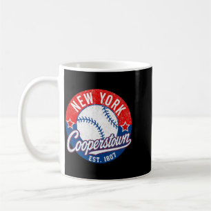 Cooperstown New York Vintage Baseball Retro Travel Coffee Mug