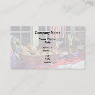 Cooperstown NY - Bakery Window With American Flags Business Card