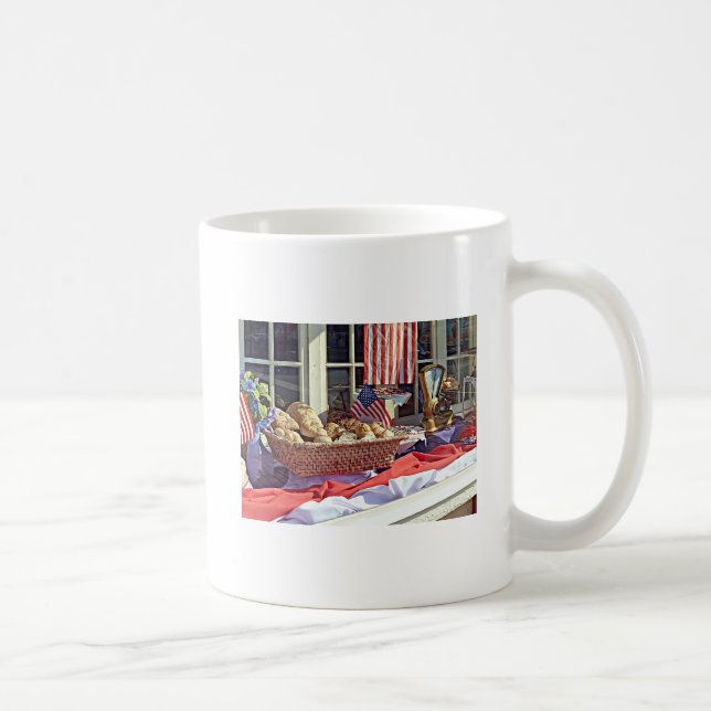 Cooperstown NY - Bakery Window With American Flags Coffee Mug (Right)