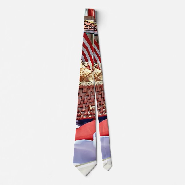 Cooperstown NY - Bakery Window With American Flags Tie (Front)