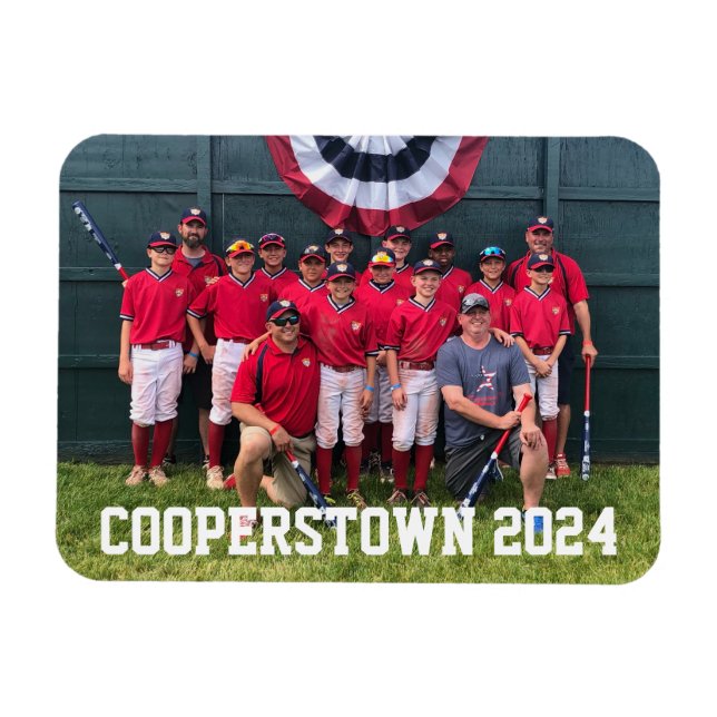 Cooperstown NY Baseball Custom Team Photo Magnet (Horizontal)