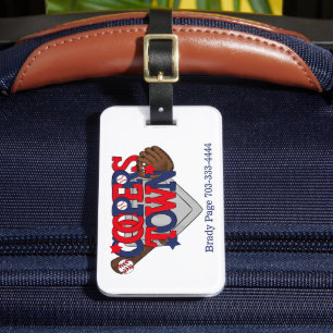 Cooperstown NY Baseball Patriotic Bat Glove Base Luggage Tag