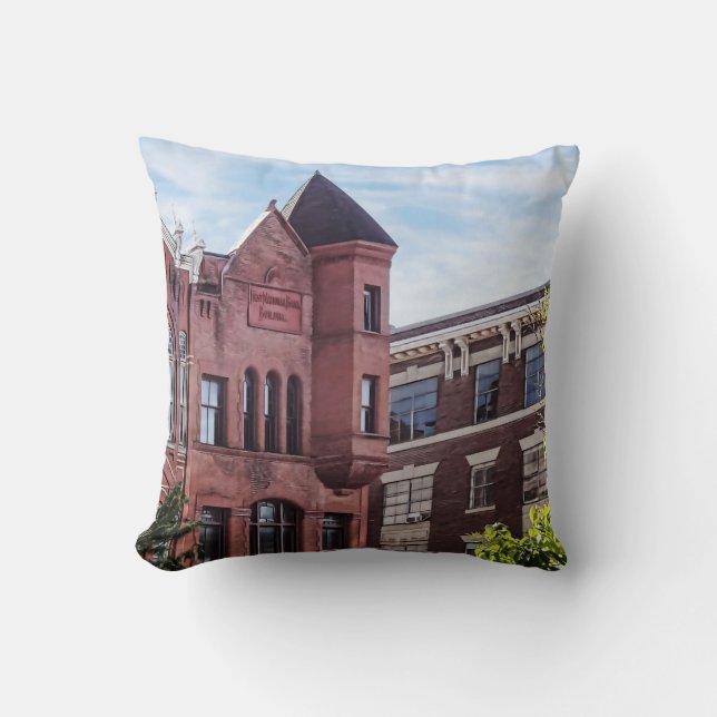 Cooperstown NY - First National Bank Building Cushion (Front)