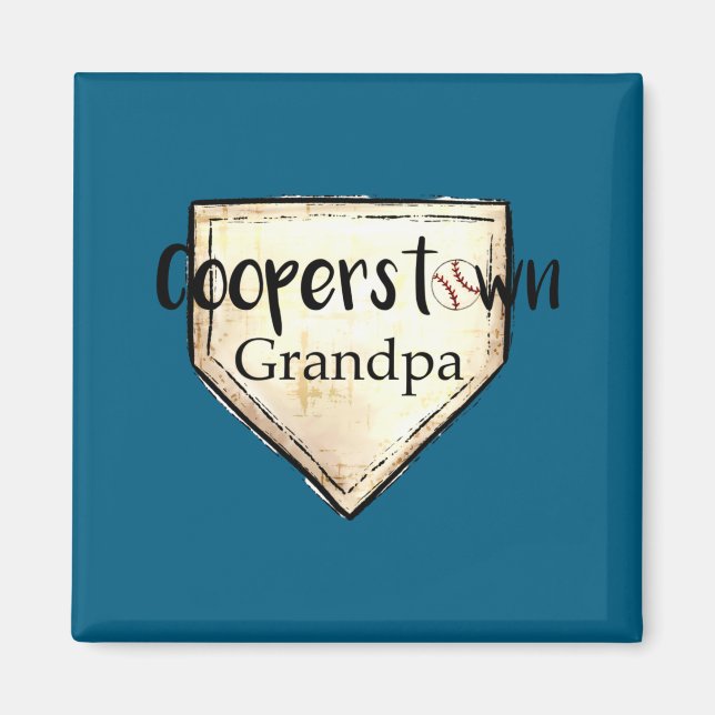 Cooperstown Ny Grandpa Cute Baseball Design Magnet (Front)
