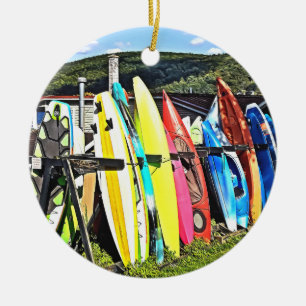 Cooperstown NY - Kayaks and Paddleboards Ceramic Ornament