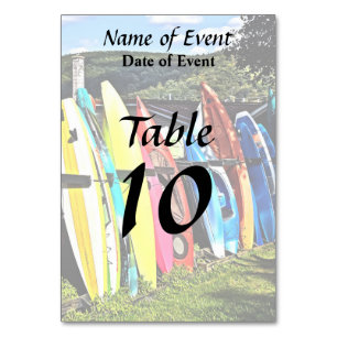 Cooperstown NY - Kayaks and Paddleboards Table Number