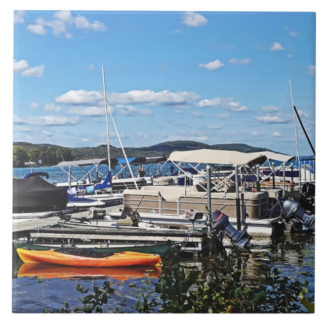 Cooperstown NY - Marina At Lake Front Park Ceramic Tile (Front)