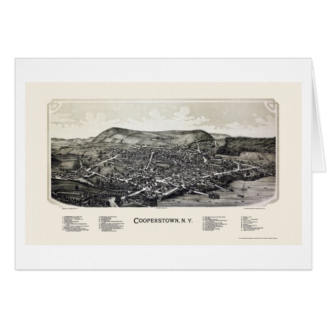 Cooperstown, NY Panoramic Map - 1890 (Front Horizontal)