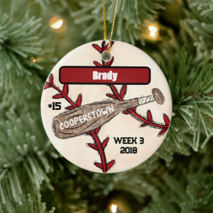 Cooperstown NY Travel Baseball Custom Keepsake Ceramic Ornament