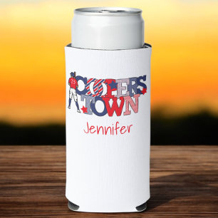 Cooperstown Patriotic Letters Baseball Moms Seltzer Can Cooler