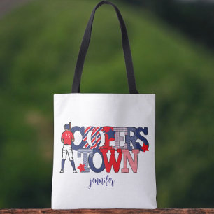 Cooperstown Patriotic Letters Baseball Mum Tote Bag