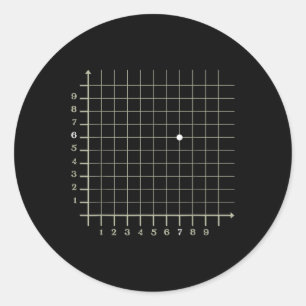 Coordinate 67 Grid Funny Math Science Teacher Boys Classic Round Sticker
