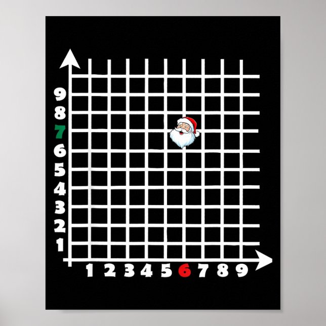Coordinate (6,7) Funny Math Teacher Christmas 67 M Poster (Front)