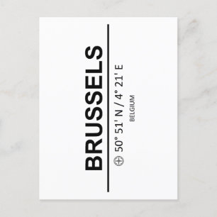 Coordinates Brussels Postcard
