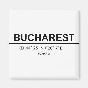 Coordinates Bucharest Magnet