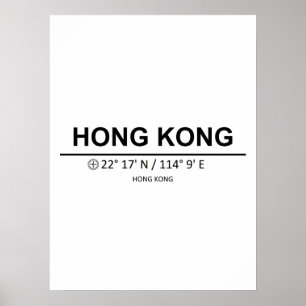 Coordinates Hong Kong Poster