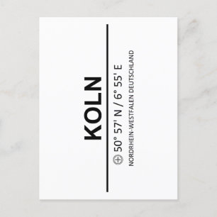 Coordinates Koln Postcard
