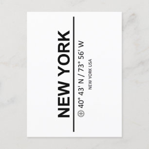 Coordinates New York Postcard