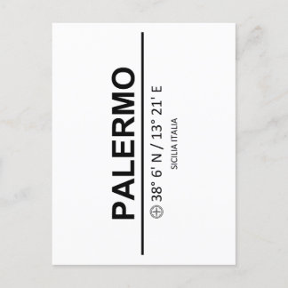 Coordinates Palermo Postcard