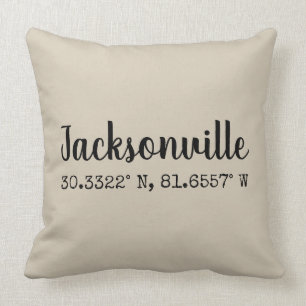 Coordinates Pillow Jacksonville Florida