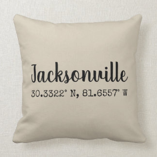 Coordinates Pillow Jacksonville Florida