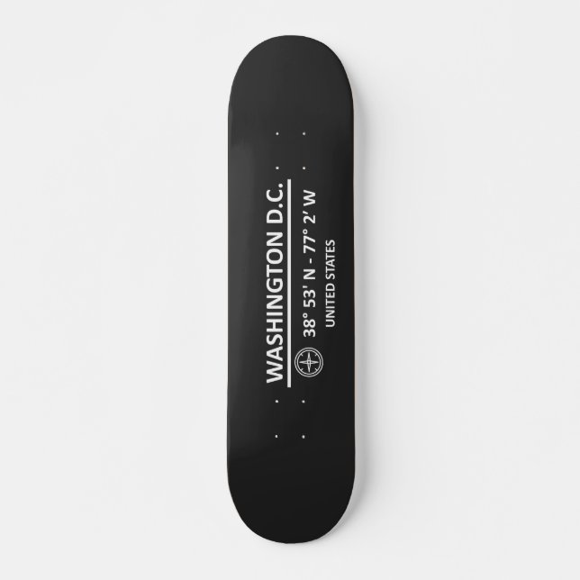 Coordinates Washington D.C. Skateboard (Front)