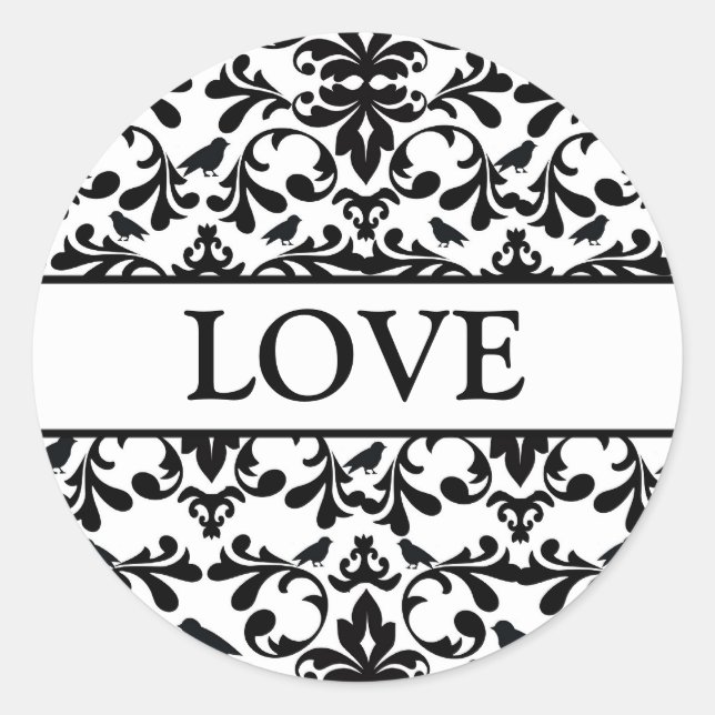 Coordinating Lovebirds Envelope Seals (Front)