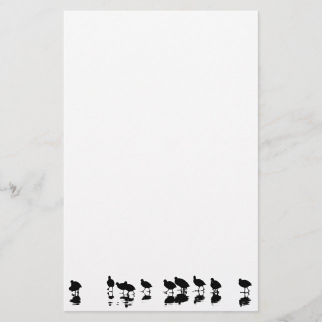Coot Design - Black on White Stationery (Front)