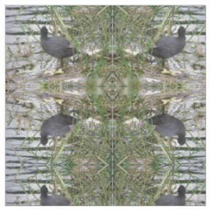 Coot on the Riverbank Patterned Animal Fabric