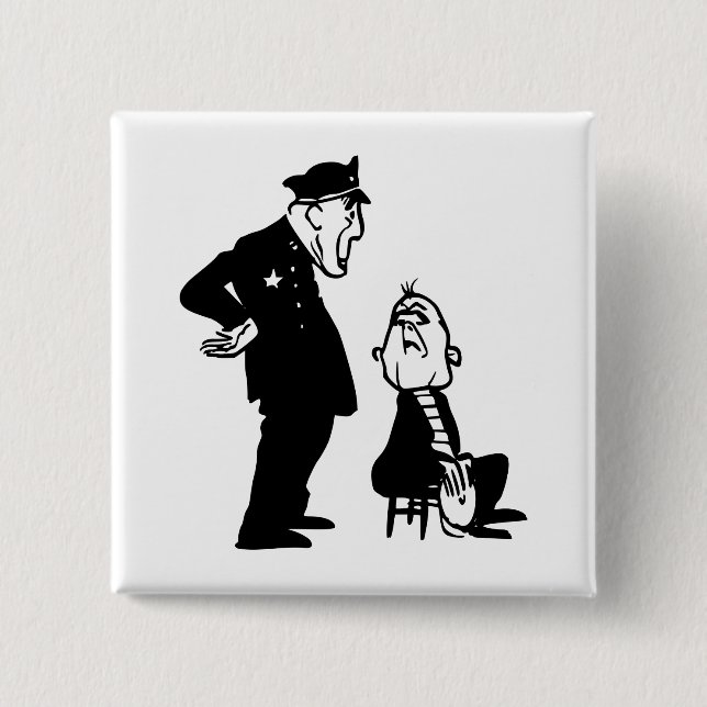 Cop and burglar 15 cm square badge (Front)