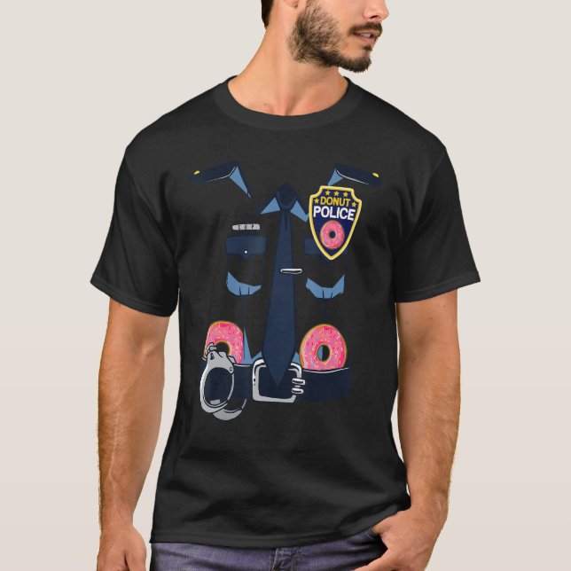 Cop Donut Police Easy Lazy Halloween Costume T-Shirt (Front)