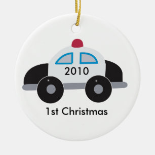COP POLICE Baby's First Christmas Customisable Ceramic Tree Decoration