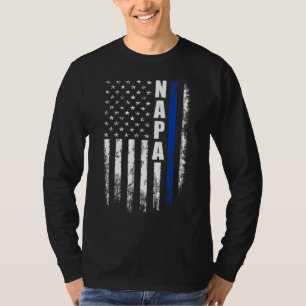 Cop Police Napa American Flag Father's Day For Men T-Shirt