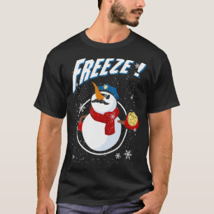 Cop Snowman Freeze Police Navidad Policeman Police T-Shirt