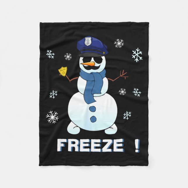 Cop Snowman Shirt Ze Christmas Party Gift Xmas  Fleece Blanket (Front)