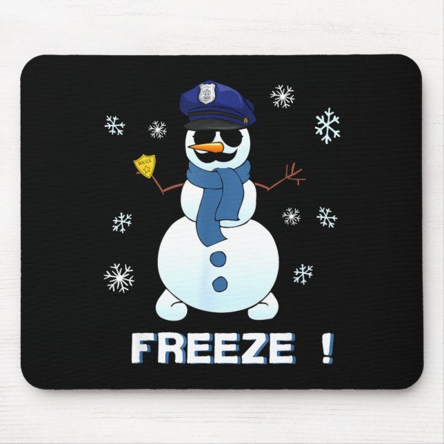 Cop Snowman Shirt Ze Christmas Party Gift Xmas  Mouse Pad (Front)