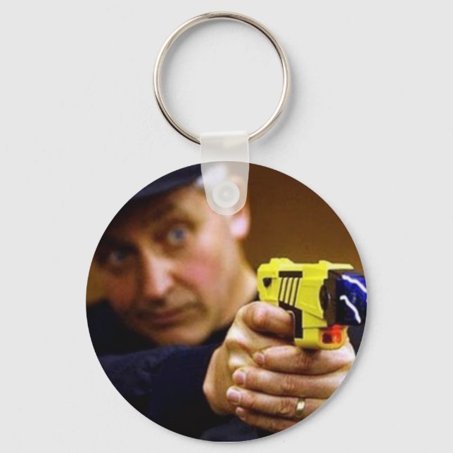 Cop With A Taser Gun Key Ring (Front)
