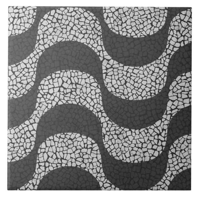 Copacabana Beach Boardwalk Ceramic Tile (Front)