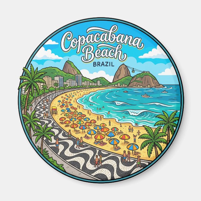 Copacabana Beach Brazil Magnet (Front)