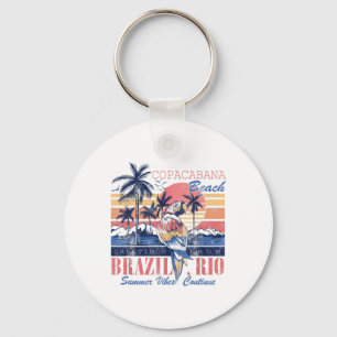 Copacabana Beach Greetings Brazil Rio Summer Vibes Key Ring