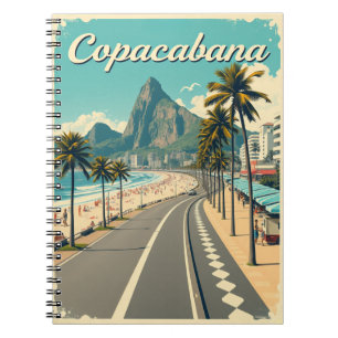 Copacabana Beach Vintage Retro Travel Notebook