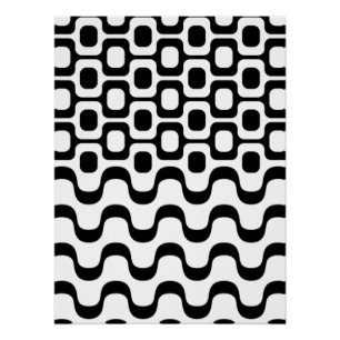 Copacabana / Ipanema - Black and White Poster