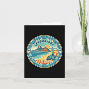 Copacabana Rio de Janeiro Brazil Retro Beach Card