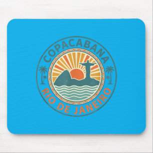 Copacabana Rio de Janeiro Brazil Retro Beach Mouse Pad
