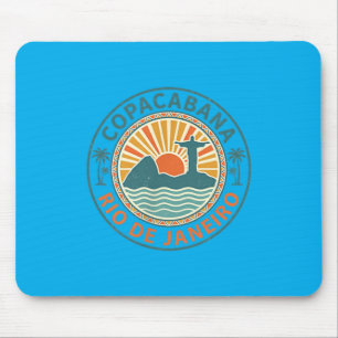 Copacabana Rio de Janeiro Brazil Retro Beach Mouse Pad