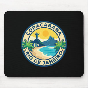 Copacabana Rio de Janeiro Brazil Retro Beach Mouse Pad
