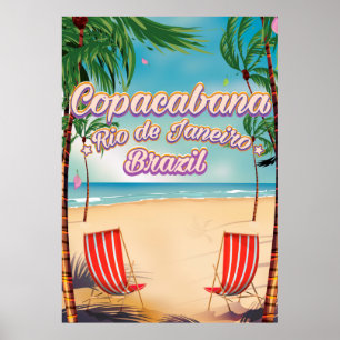 Copacabana, Rio de Janeiro travel beach poster